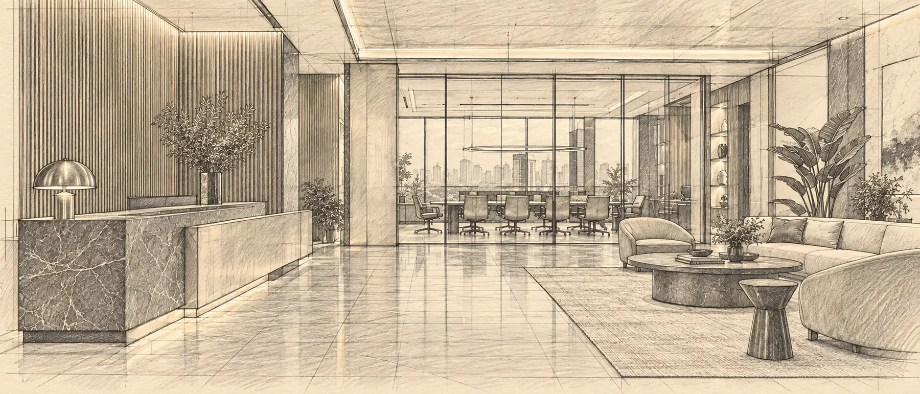 Concept drawing: The reception