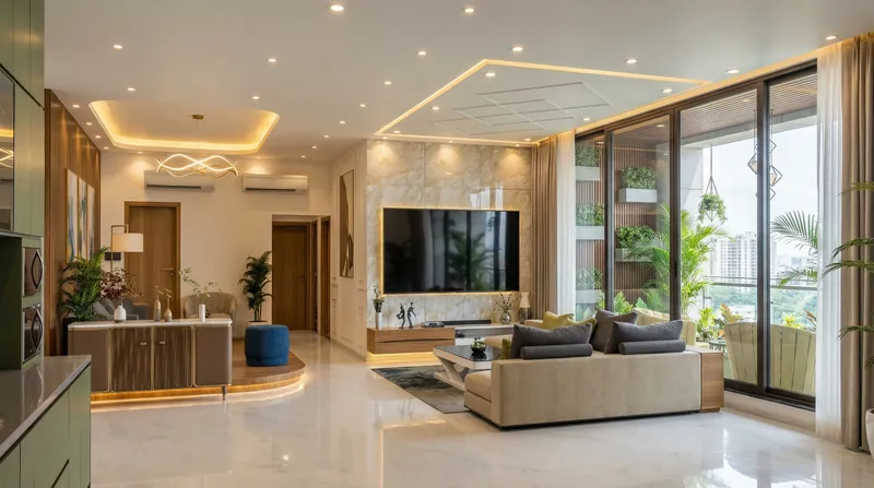 Living Area 1, 4BHK Residence, Worli, Mumbai